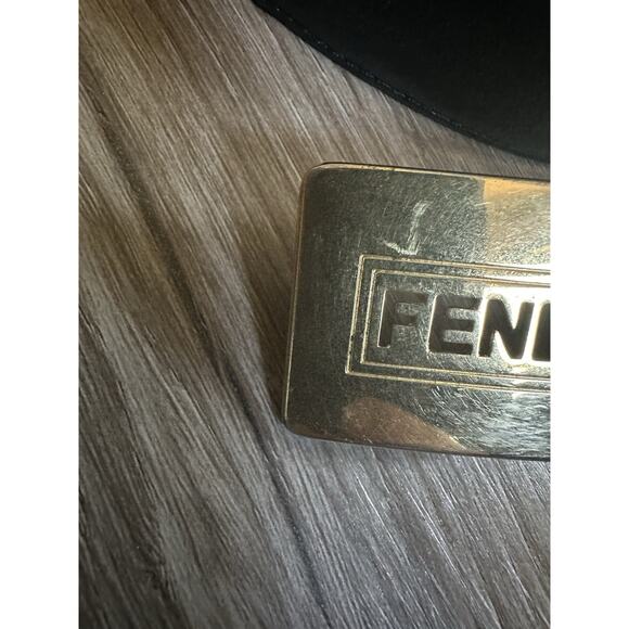Vintage Fendi Belt Black Leather with Gold Buckle - Picture 4 of 16
